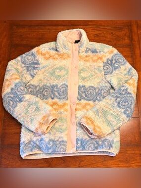 Billabong Colorful Fleece Button Up Jacket